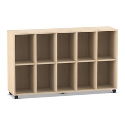 Flexeo� Regal, 5 Reihen, 10 F�cher H x B x T: 98 x 162,8 x 40,8 cm, Ahorn honig, Stellf��e