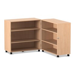 Flexeo Klapp-Wagen, fahrbar, 4 Fachb�den, Dekor Ahorn honig, HxBxT 121,1x94,7x81,6 cm