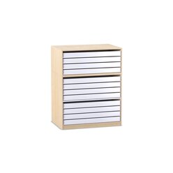 Flexeo� Papier- und Bilderschrank, Ahorn honig, 12 gro�e Ausz�ge