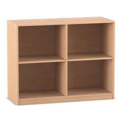 Flexeo� Regal Buche hell, 4 F�cher, Sockel, 99,1 x 126,4 x 48 cm