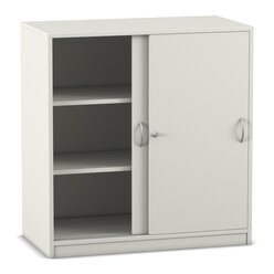 Flexeo� Schiebet�renschrank  wei�, mit 3 F�chern, 99,1 x 94,4 x 38 cm