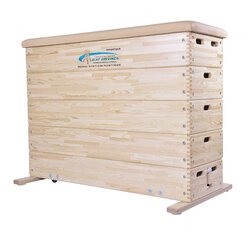 Grevinga Sprungkasten gro�, 150 x 50 x 110 cm, 5-teilig, aus Kiefernholz mit Schwenkrolleneinrichtung