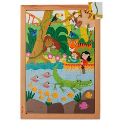 Drunter und dr�ber Puzzle - im Dschungel, 35 Teile mit Holzrahmen, ab 4 Jahre