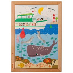 Drunter und dr�ber Puzzle - im Meer, 28 Teile mit Holzrahmen, ab 4 Jahre