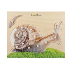 Holz-Puzzle Schnecke realistisch mit gro�en Griffen, ab 2 Jahre