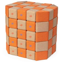 Jolly Heap Set BASIC hellbraun-orange, Riesen-Magnetbausteine