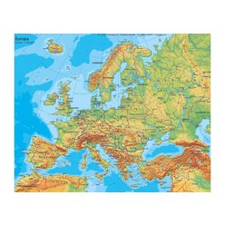 Leinenkarte in Schulausf�hrung, Leinenkarte Europa physisch