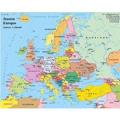 Leinenkarte in Schulausf�hrung, Leinenkarte Europa politisch