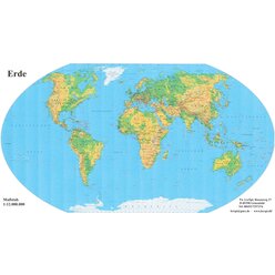 Leinenkarte in Schulausf�hrung, Erde physisch