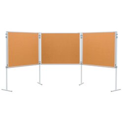Pinnwand Kork, 3er Set, je 150 x 120 cm, Kork, Stative feststehend