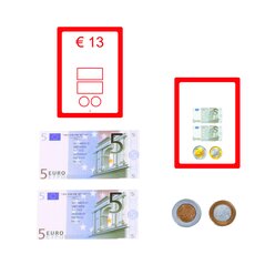 Geldbetr�ge darstellen Set 1, 25 Auftragskarten in Kunststoffbox, 6-11 Jahre