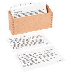 Kasten mit Aufgabenkarten f�r das Tellurium