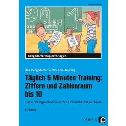 T�glich 5 Minuten Training: Ziffern und ZR bis 10, Kopiervorlage, 1. Klasse