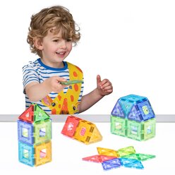 Translucent Polydron KinderMag Set, 48 Teile, ab 1 Jahr