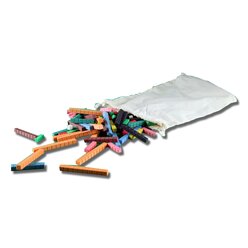 Rechenst�be aus RE-WOOD� nach Cuisenaire, 126 St�ck im Baumwollbeutel