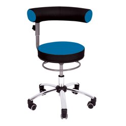 Sanus Gesundheitsstuhl 46-54 cm mit h�henverstellbarer Lehne, Stoff blau/schwarz, mit B�rorollen