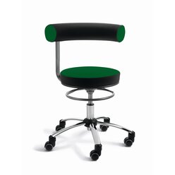 Sanus�-Gesundheitsstuhl 42-51 cm, Stoff gr�n/schwarz, Rollen mit Feststeller