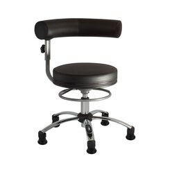 Sanus Gesundheitsstuhl  42-51 cm mit h�henverstellbarer Lehne, Kunstleder schwarz, mit Gleiter