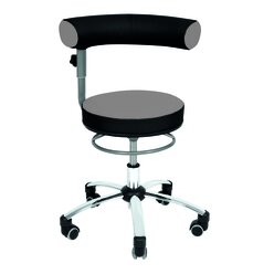 Sanus�-Gesundheitsstuhl 42-51 cm mit h�henverstellbarer Lehne, Stoff grau/schwarz, mit B�rorollen