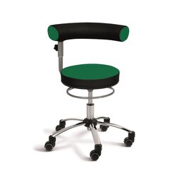 Sanus Gesundheitsstuhl 42-51 cm mit h�henverst. Lehne, Kunstleder gr�n/schwarz, Rollen mit Feststeller