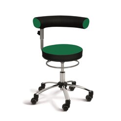 Sanus Gesundheitsstuhl 46-54 cm mit h�henverstellbarer Lehne, Kunstleder gr�n/schwarz, mit B�rorollen