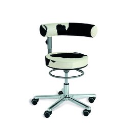 Sanus Gesundheitsstuhl 42-51 cm mit h�henverstellbarer Lehne, Kuhfell original, mit B�rorollen