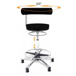 Sanus-Hochstuhl, Sitzh�he 63-89 cm, Lehne h�henverstellbar, Stoff schwarz, Gleiter