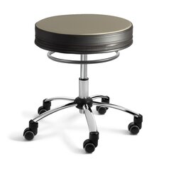 Sanus�-Hocker, 35-41 cm, Kunstleder beige/schwarz, mit Rollstopp