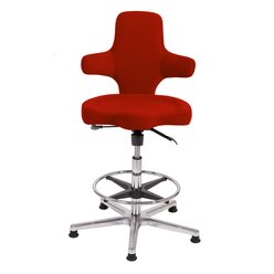 Sanus B�rostuhl Variowip Hochstuhl, Stoff, 58-85 cm, rot, Fu�ring, auf Gleitern