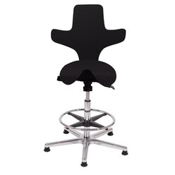 Sanus B�rostuhl Variowip Hochstuhl, Sattel, Stoff, 58-85 cm, schwarz, Fu�ring, auf Gleitern