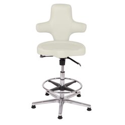 Sanus B�rostuhl Variowip Hochstuhl, Leder, 58-85 cm, wei�, Fu�ring, auf Gleitern