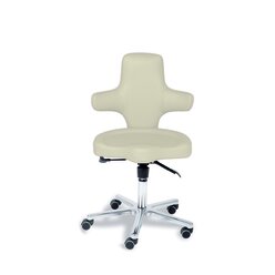 Sanus B�rostuhl Variowip, Sitzh�he 37-44 cm, Leder, wei�, mit Rollstopp