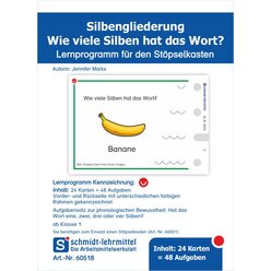 St�pselkarten 'Silbengliederung - Wie viele Silben hat das Wort?'