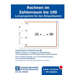 St�pselkarten Rechnen +, - bis 100
