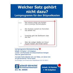 St�pselkarten 'Welcher Satz geh�rt nicht dazu?'