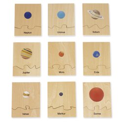 TimeTEX Sonnensystem, aus Holz, in Holzbox