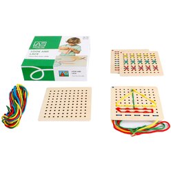 Schauen und Schn�ren mit Aufgabenkarten, F�delspiel, ab 3 Jahre