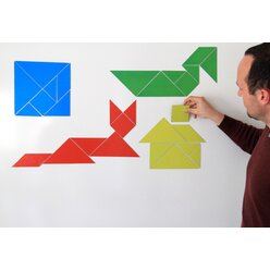 Magnetischer Tangramsatz, 28 Teile aus MAG-Pap�, im Karton